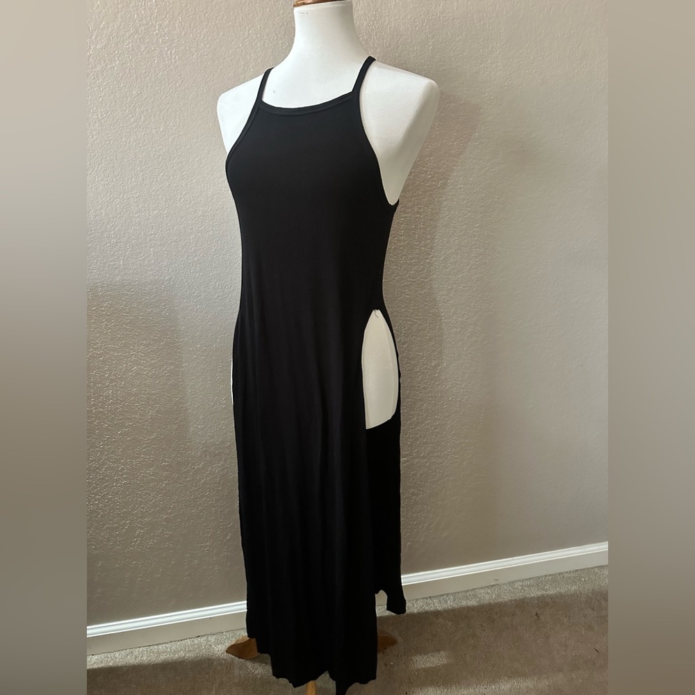 Forever 21 Long Black Tank Top With Slits